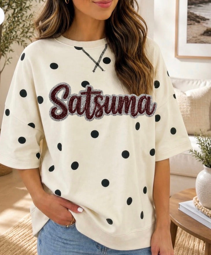 Mascot polka dot oversized shirt