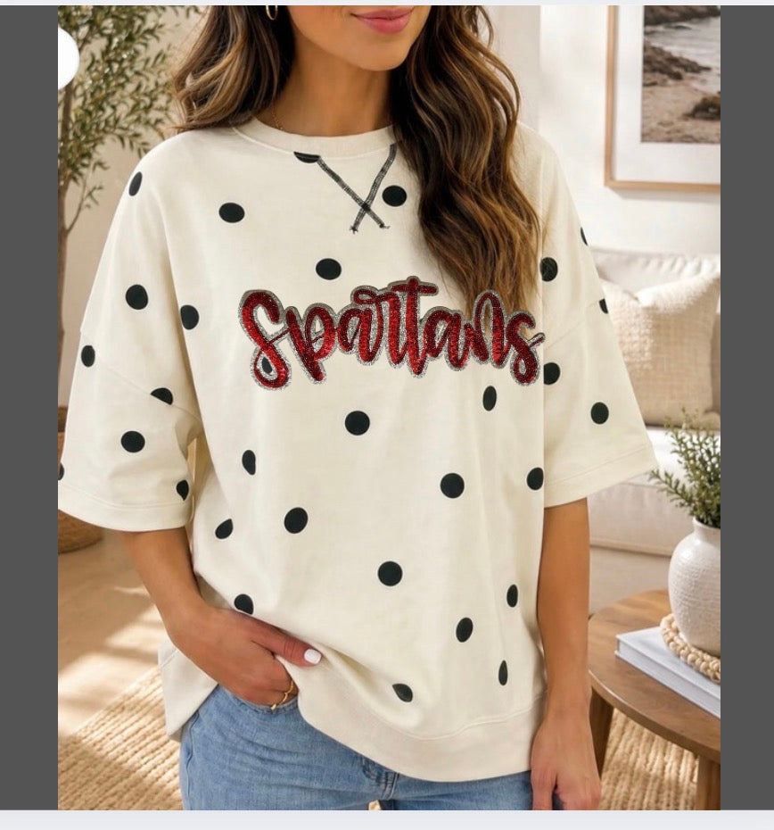 Mascot polka dot oversized shirt