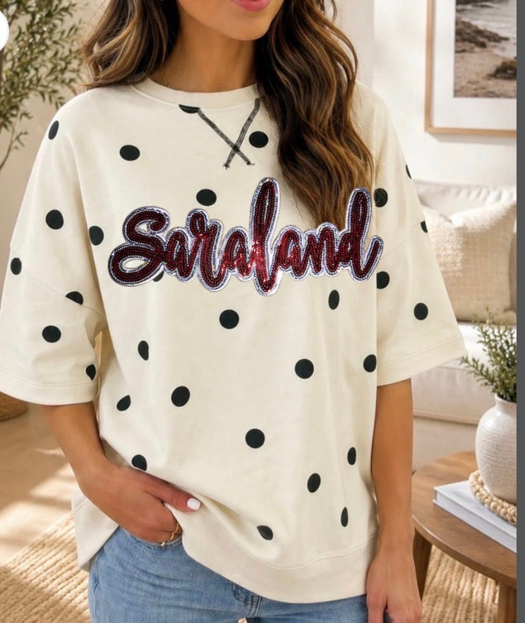 Mascot polka dot oversized shirt